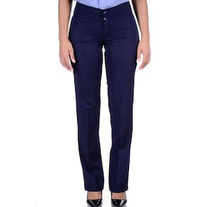 Calça Social Feminina para Uniformes de Two Way - Azul Marinho