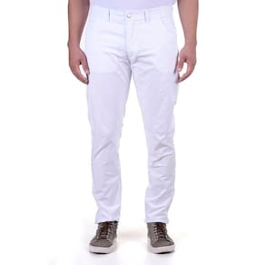 Uniforme Masculino Calça Skinny Tecido de Brim com Elastano - Branco