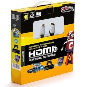 Cabo Hdmi 2.0 Flat Desmontável 4k, Ultra Hd, 3d - 40 Mt