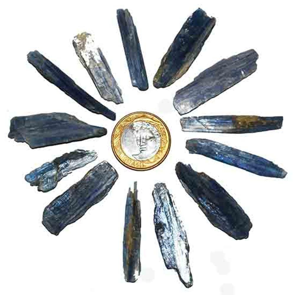 10 Cianita Azul Lamina Bruto Pedra Natural 25 a 45mm Class B