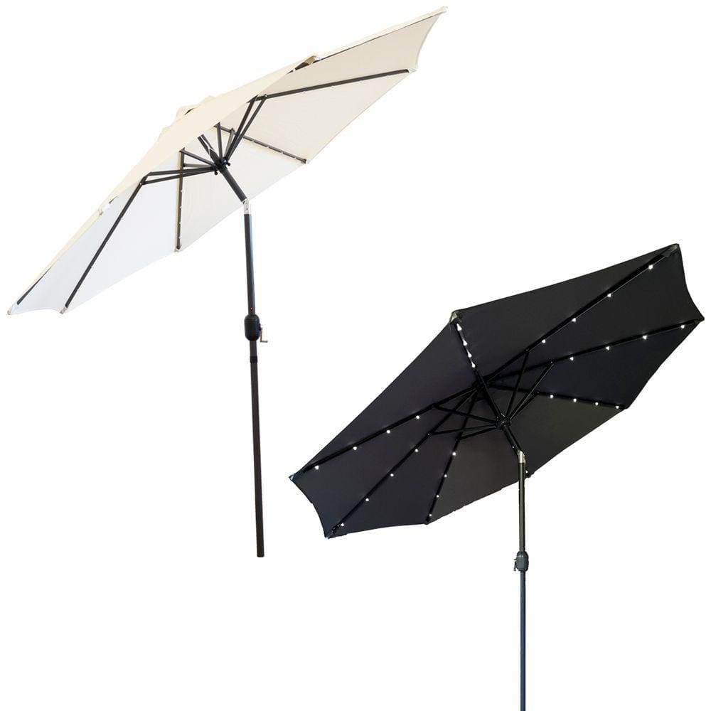 Ombrelone Base Central Articulado Redondo 2,7m Alumínio com Led Piscina Importway Iwobcal-270