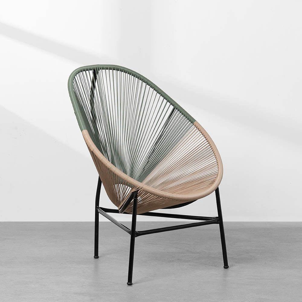 Poltrona Acapulco - Bege E Verde Oliva