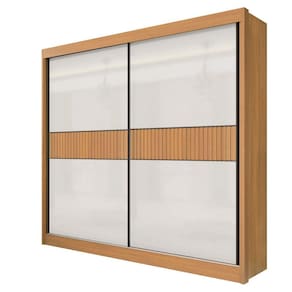 Guarda Roupa Casal 2 Portas 6 Gavetas - Cancun Ripado-Cinamomo/Off White - Móveis D`Doro