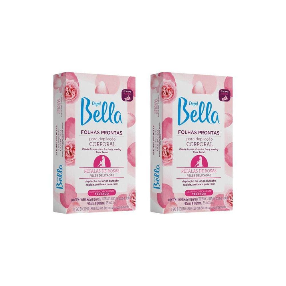 Depilatorio Depil Bella 16 Folhas Prontas Corp Peta Rosa-2Un