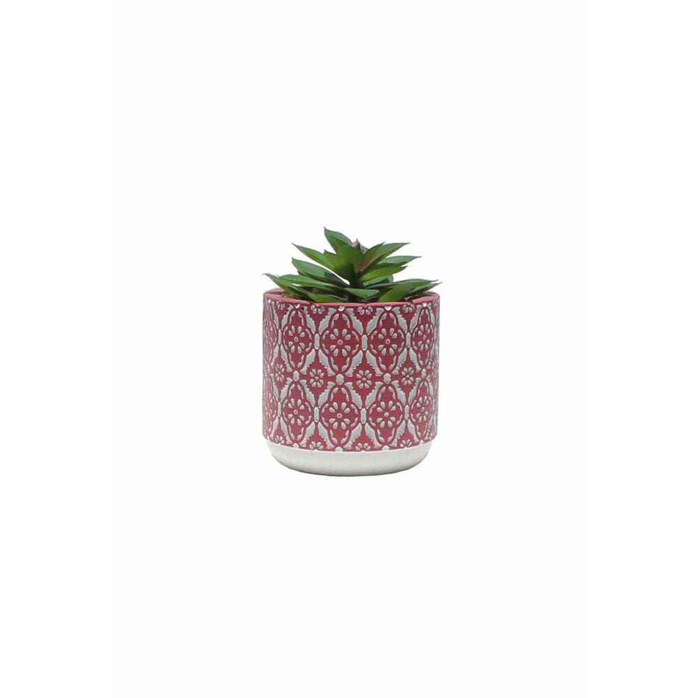 Vaso em Cimento com Suculenta Cachepot Vasinho 8cm