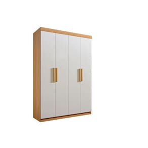 Guarda Roupa Solteiro 4 Portas 3 Gavetas - Colibri-Cinamomo/Off White - Móveis D`Doro