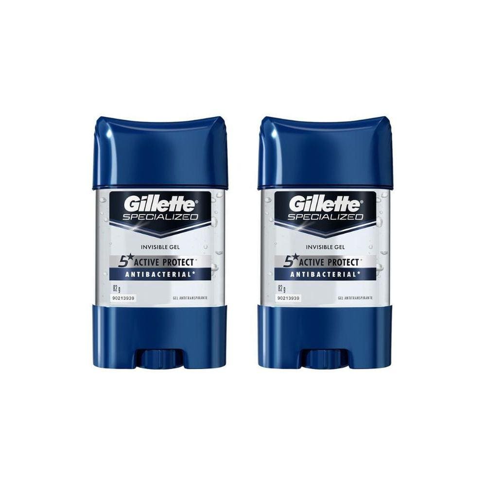 Desodorante Stick Gillette Clear Gel Antibac 82G-Kit C/2Un