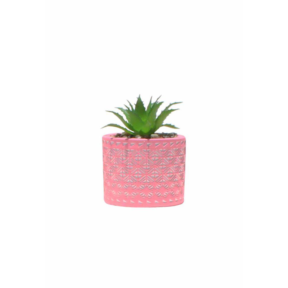 Vasinho em Cimento Cachepot com Suculenta Planta Artificial
