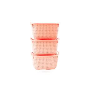Kit Cesto Caixa Organizador Plástico Com Tampa e Alças Com 3 Unidades: Para Maior Conveniência!