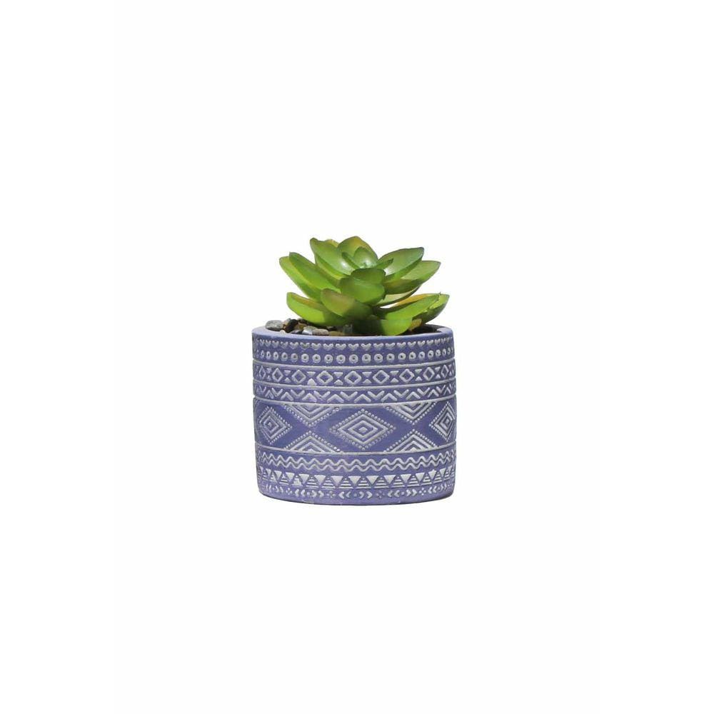 Vaso em Cimento com Suculenta Planta Artificial Cachepot