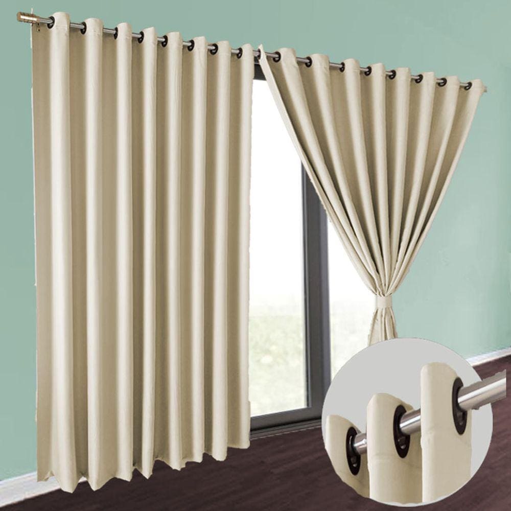 Cortina blackout p sala apartamento Brenda 6 x 2,50 palha