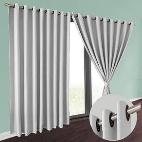 Cortina blackout p sala apartamento Brenda 6 x 2,50 cinza