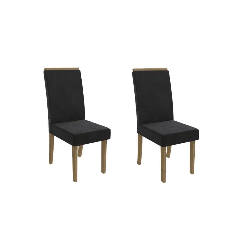Kit 2 Cadeiras de Cozinha 2CAD142 2 Un Preto - Kappesberg
