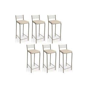 Banqueta Gênova B705 Kit 6 Un Niquel/Nude 16 - Kappesberg
