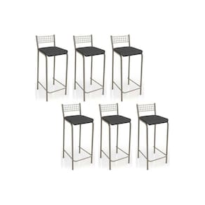 Banqueta Gênova B705 Kit 6 Un Niquel/Preto 110 - Kappesberg
