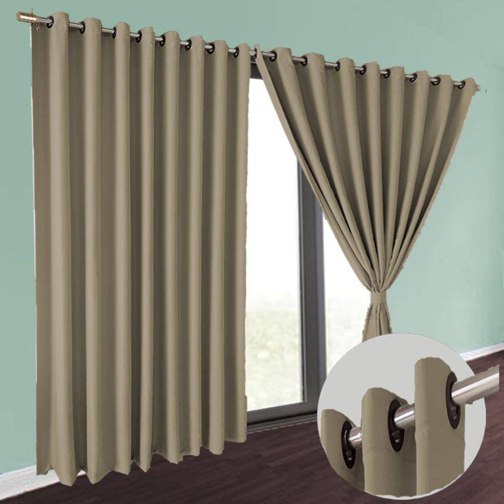 cortina blackout em tecido 8,00 x 2,80 Brenda sala palha