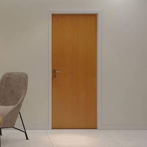 Porta de Madeira 210x62cm Espessura 3,5cm Mso Eucaplac Eucatex Nogal Mel