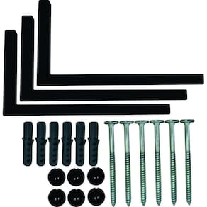 Kit 10 Suportes Mão Francesa Cantoneira Prateira Preto 30Cm
