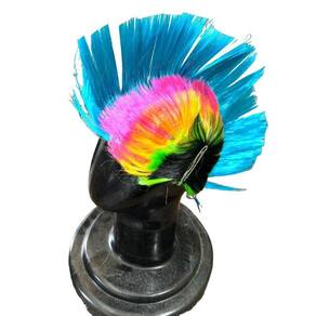 Peruca Moicano Punk Colorida Sintética- Kit 2 Unidades