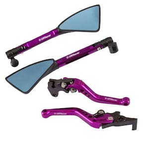 Kit Manete Curto Retrovisor Esportivo Roxo Para Moto Pcx 150