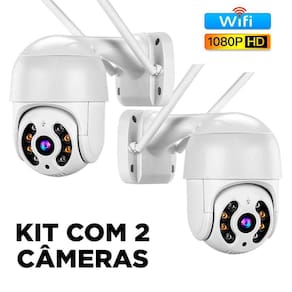 Kit 2 Câmeras Segurança Externa Plus+ Wifi Panomarica