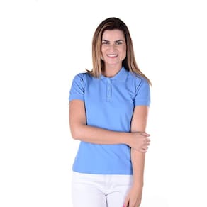 Uniforme Feminino - Blusa Baby Look em Tecido de Piquet - Azul