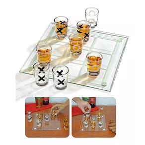 Jogo Da Velha Tabuleiro De Vidro Bebidas Drinks Shot Tequila