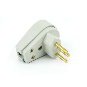 Plug Macho Tomada Elétrica 10a 90 Graus - Branco