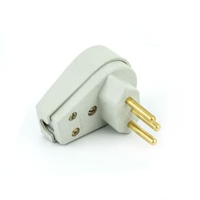 Plug Macho Tomada Elétrica Tripolar 20a 90 Graus - Branco