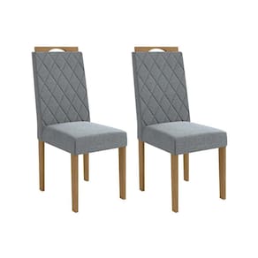 Kit 2 Cadeiras Sala Jantar 2CAD152 2 Un Freijo - Assento/Encosto Linho Cinza A018 - Kappesberg