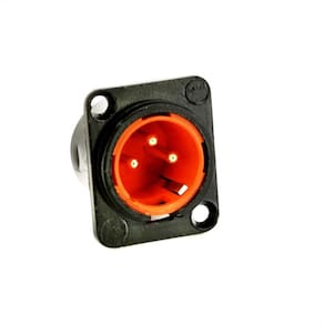 Conector Xlr Macho Painel Profissional Laranja