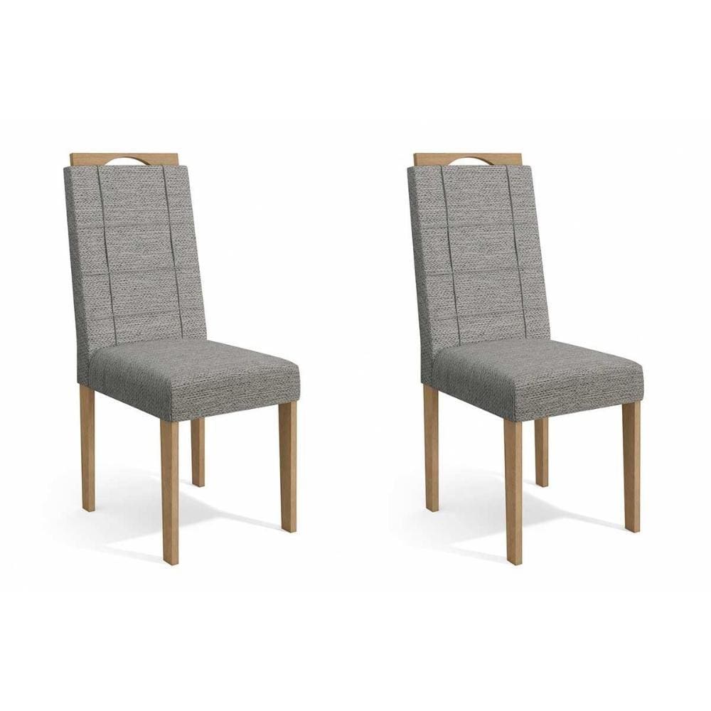Cadeira Sala de Jantar 2CAD150 Maira Kit 2 Un Eucalipto/Cinza Mesclado A031 - Kappesberg