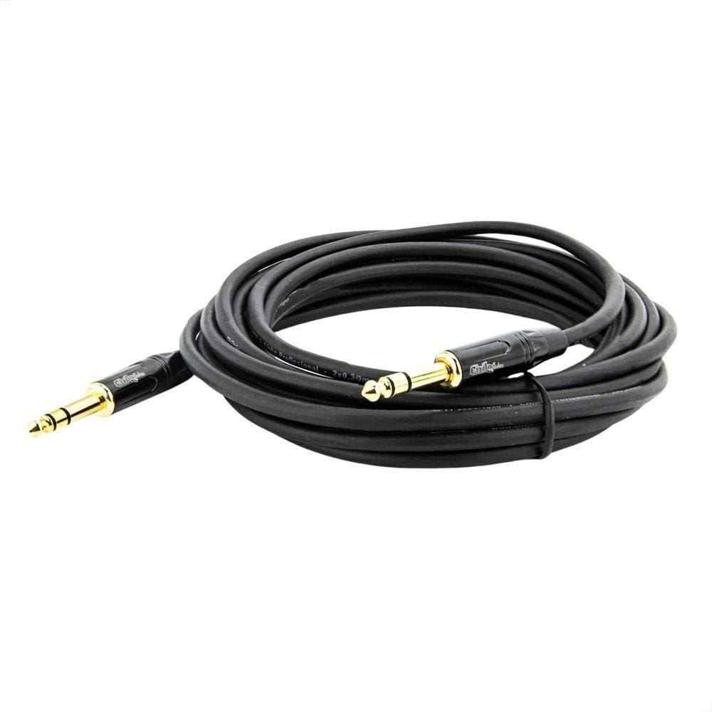 Cabo P10 Para P10 Estereo Profissional - Preto 2 Metros
