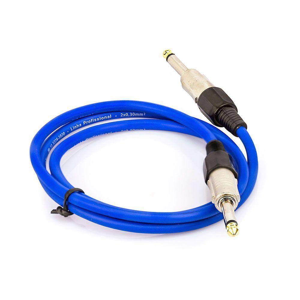 Cabo P10 Para P10 Mono Profissional - Azul 2 Metros