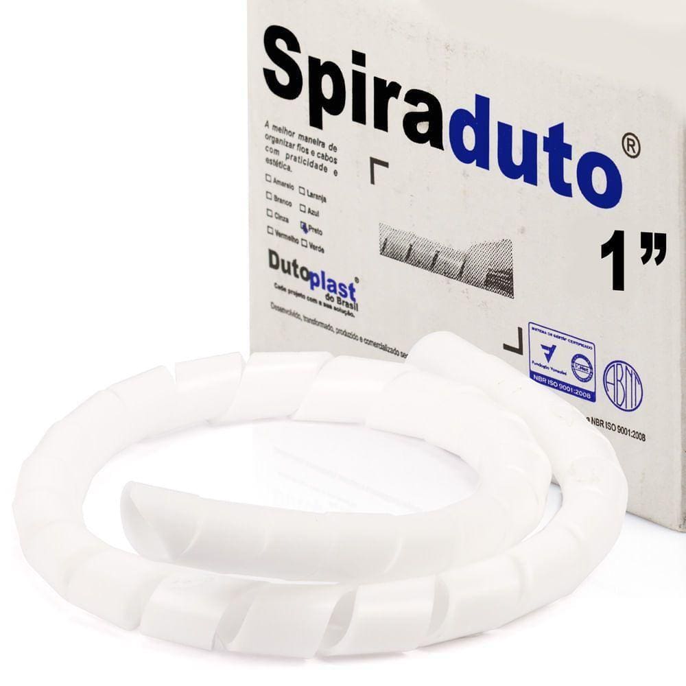 Organizador Fios E Cabos Spiraduto De 1" Branco - 2 Metros