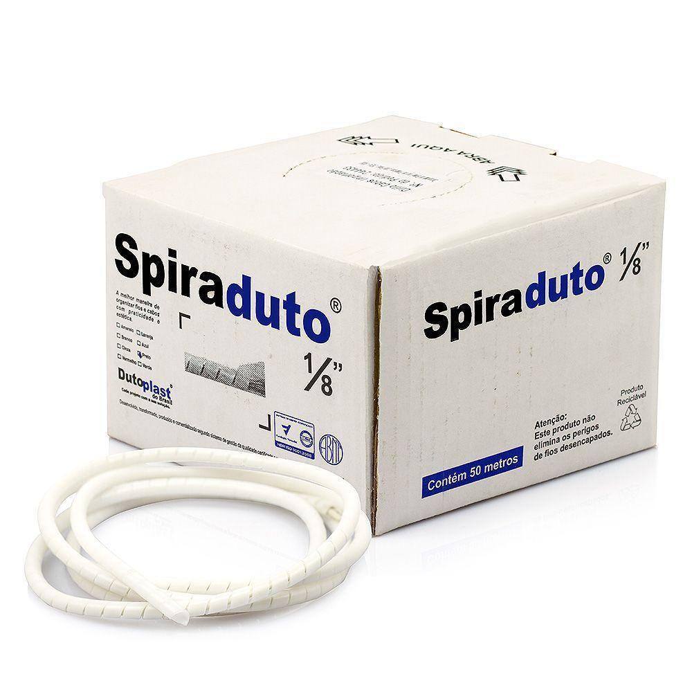 Organizador De Fios E Cabos Spiraduto 1-8 Branco - 10 Metros
