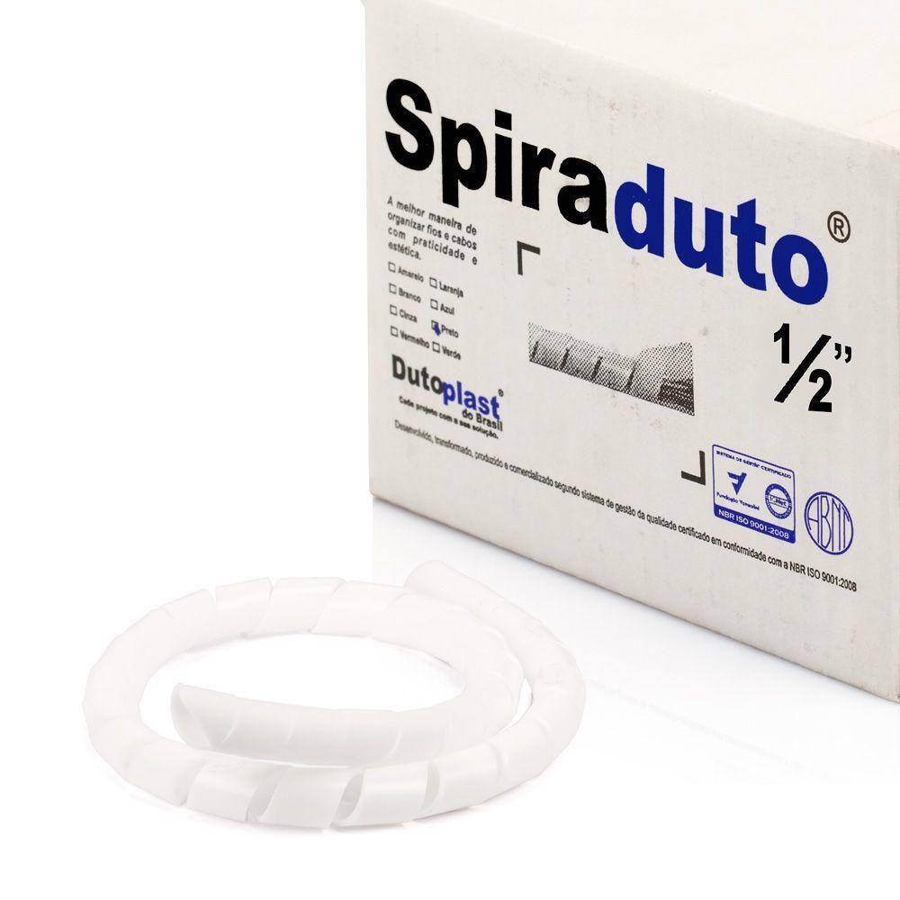 Organizador Fios E Cabos Spiraduto 1-2 Branco - 40 Metros