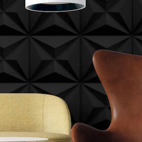 30 Placas PVC 3d Revestimento de Parede Decorativa Estrelar Alto relevo Preto Quarto Sala Cozinha 25cm x 25cm