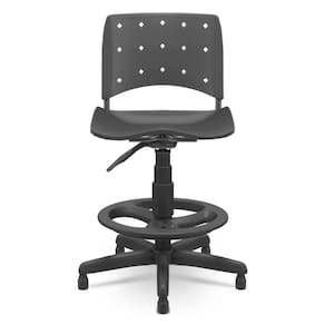 Cadeira Caixa Secretaria Giratoria Ergoplax Preto Plaxmetal