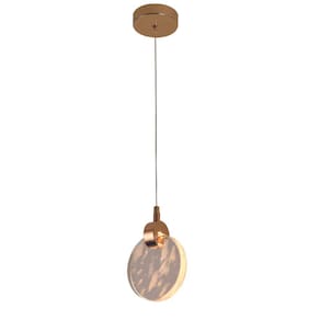 Pendente Redondo Dourado Cristal 13cm Led 5W 3000K Bivolt