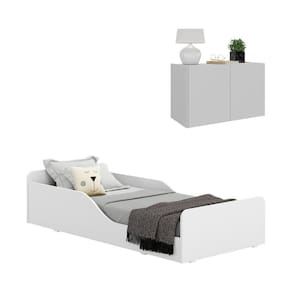 Minicama Montessoriana Com Colchão Incluso E Mesa De Cabeceira 2 Portas Multimóveis Mp4192 Branca