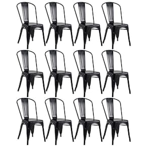 Kit 12 Cadeiras Iron Tolix - Preto - Semibrilho