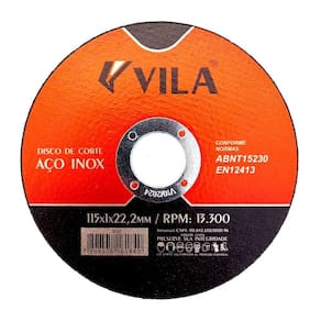 Disco De Corte 4.1/2 Pol. Para Aco E Inox - Vila