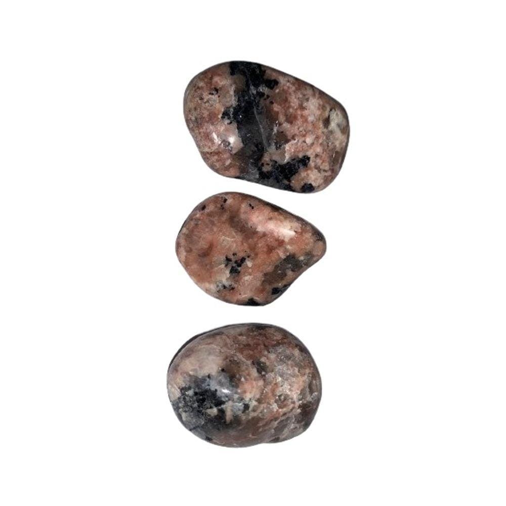 3Un Turmalina Preta No Feldspato Pedra Rolado M 30mm Class A