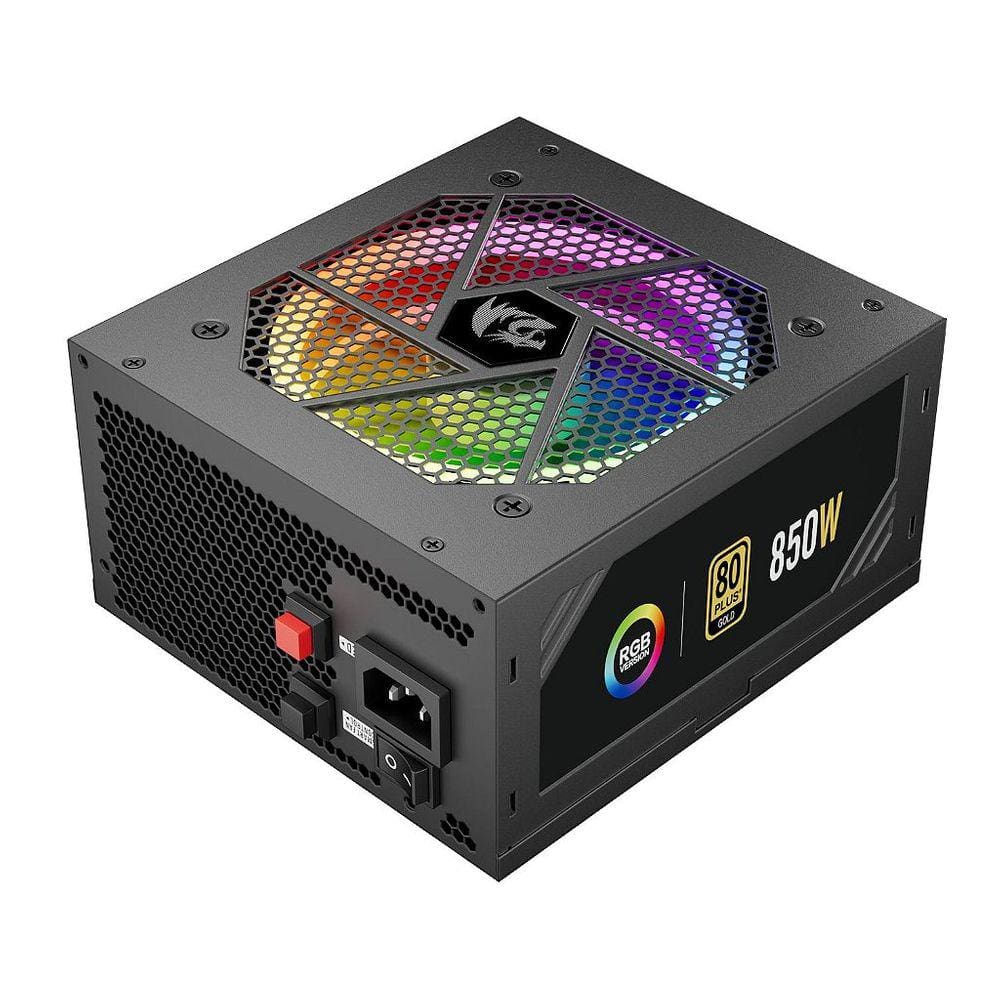 Fonte Redragon ATX 850W, 80 Plus Gold, RGB, PFC Ativo, Full Modular, Preto