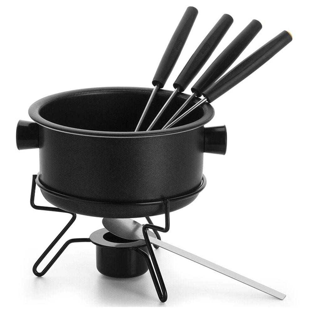 Aparelho Fondue Antiaderente 700ml 4 garfos alumínio Preto -