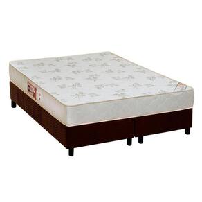 Cama Box King: Colchão Espuma D33 Castor Sleep Max Relax + Base CRC Suede Brown(193x203)