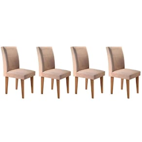 Cadeira Sala de Jantar Grécia Kit 4 Un Imbuia/Linho Turim - Rufato
