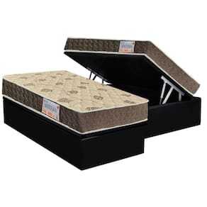 Cama Box Baú Solteiro: Colchão Anatômico Orthoflex D33 / EP Matera + Base CRC Suede Black(88x188)