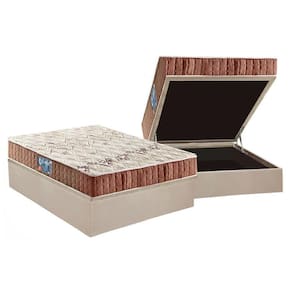 Conjunto Box Baú Casal: Colchão Espuma Anjos D28 Confort + Base CRC Suede Clean(138x188)